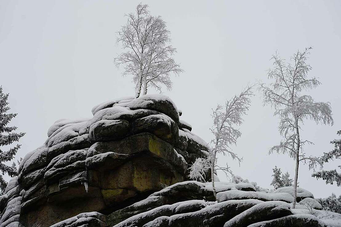 Feuersteinklippe im Schnee