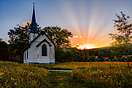 Abendstimmung an der Holzkirche Elend