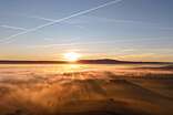 Sonnenuntergang im Huy mit Blick zum Brocken