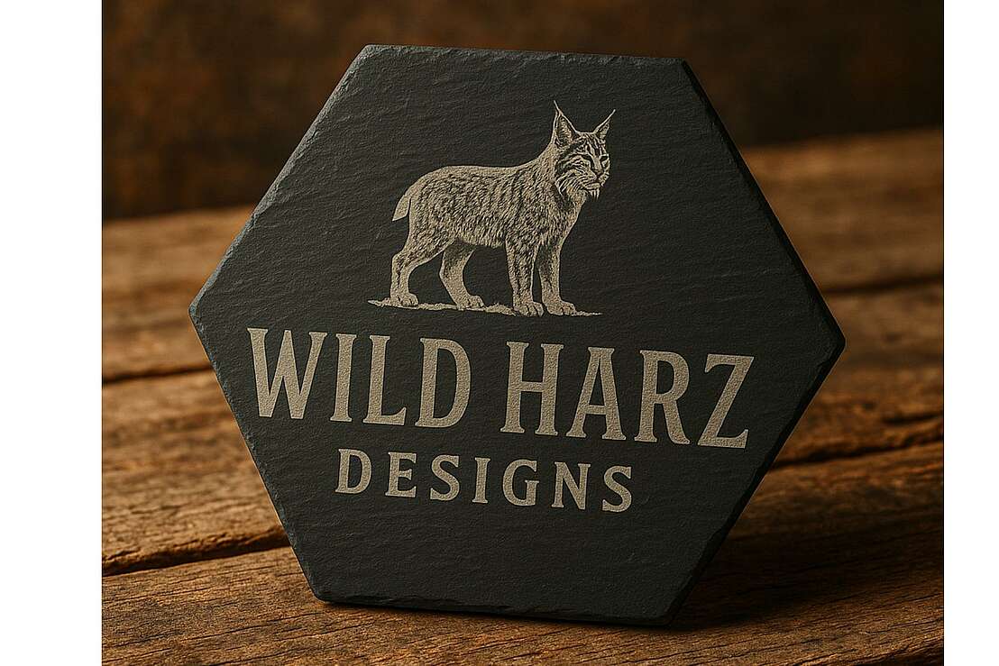 Wild Harz Designs Schiefer-Untersetzer mit Luchs Wild Harz Designs Schiefer-Untersetzer mit Luchs