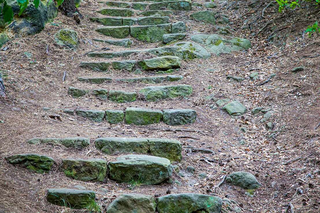 Steintreppe zum gläsernen Mönch