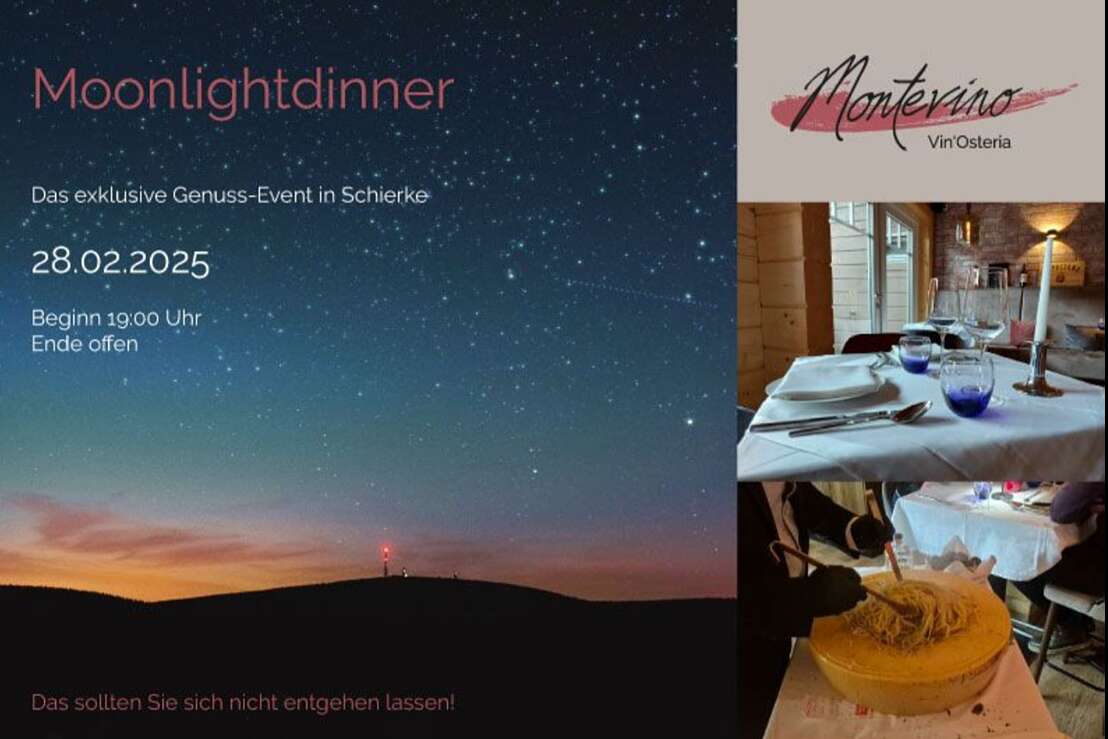 Montevino Moonlightdinner Ankündigung