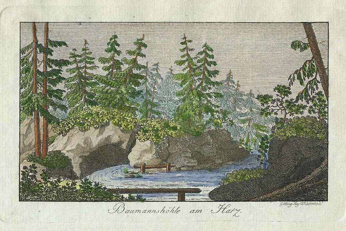 Christoph Gottfried Wiederhold - Baumannshöhle am Harz, ca 1820 - © Public Domain