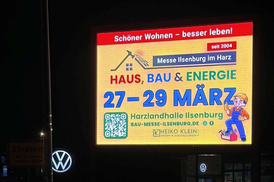 Werbung für die Haus,Bau & Messe Ilsenburg