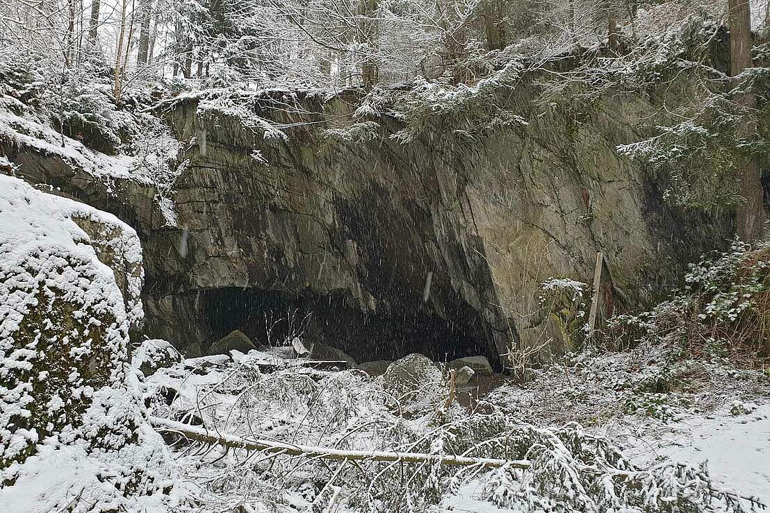 Bärenhöhle im Schnee © Public Domain