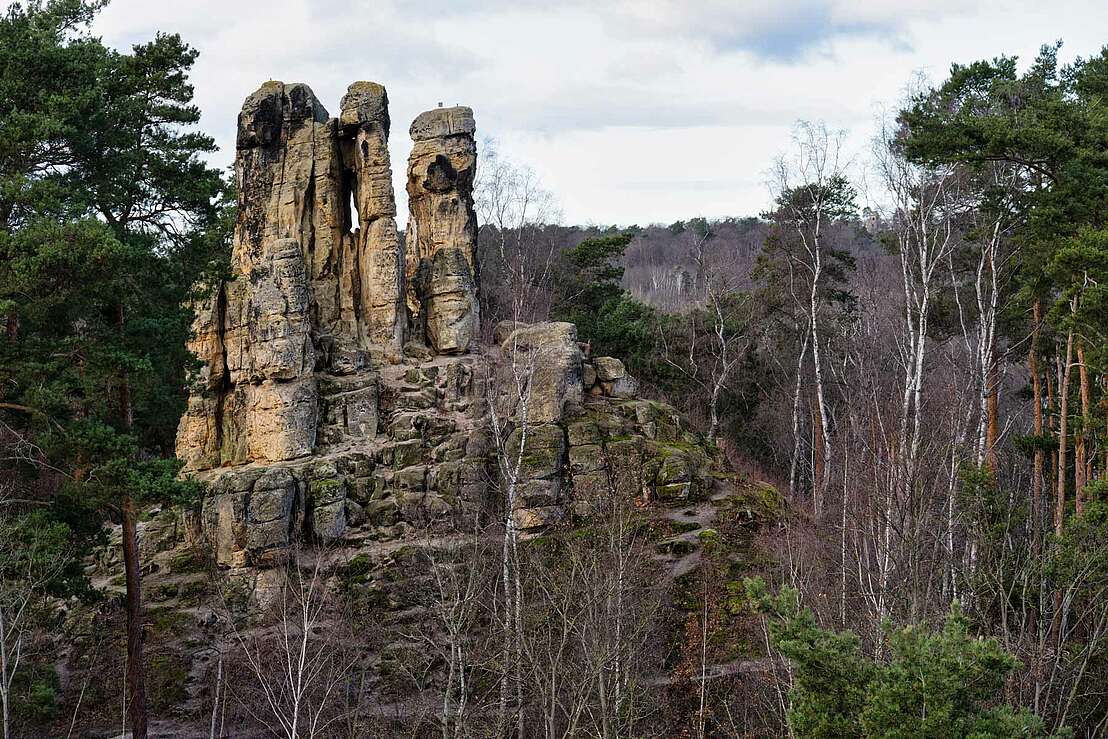 Fünffingerfelsen in den Klusbergen bei Halberstadt