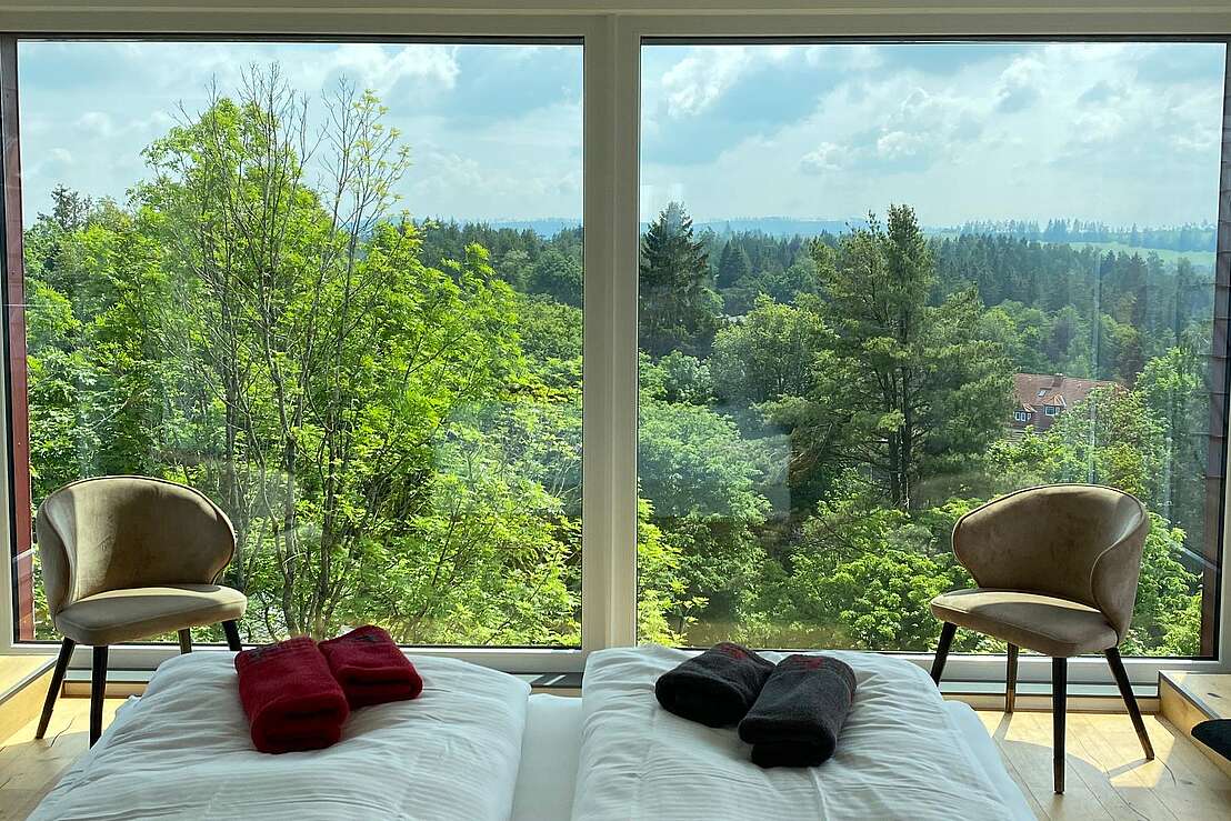 Wunderschöne Aussicht aus dem Bett